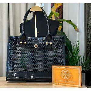 ✺✺ AUTHENTIC TORY BURCH Black Robinson Cut Out Tote ✺✺